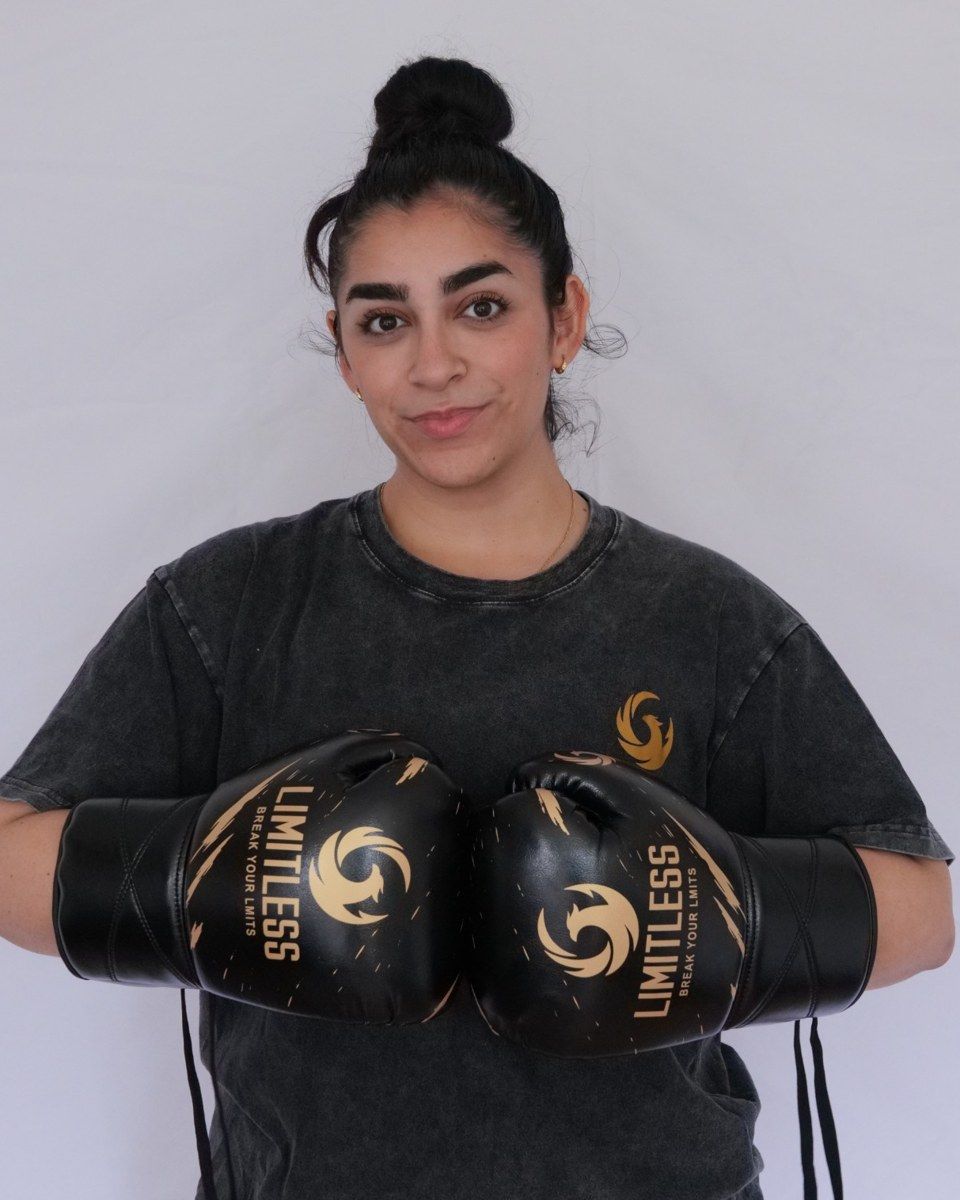 Johanna Mounzer wearing Limitless boxing gloves